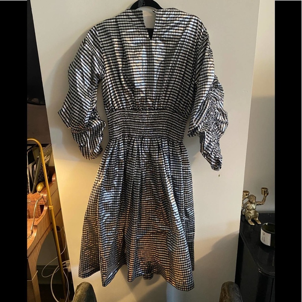 NWT Comme des Garçon Metallic Gingham Dress - Picture 5 of 5